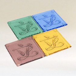 艺术玻璃杯垫礼盒